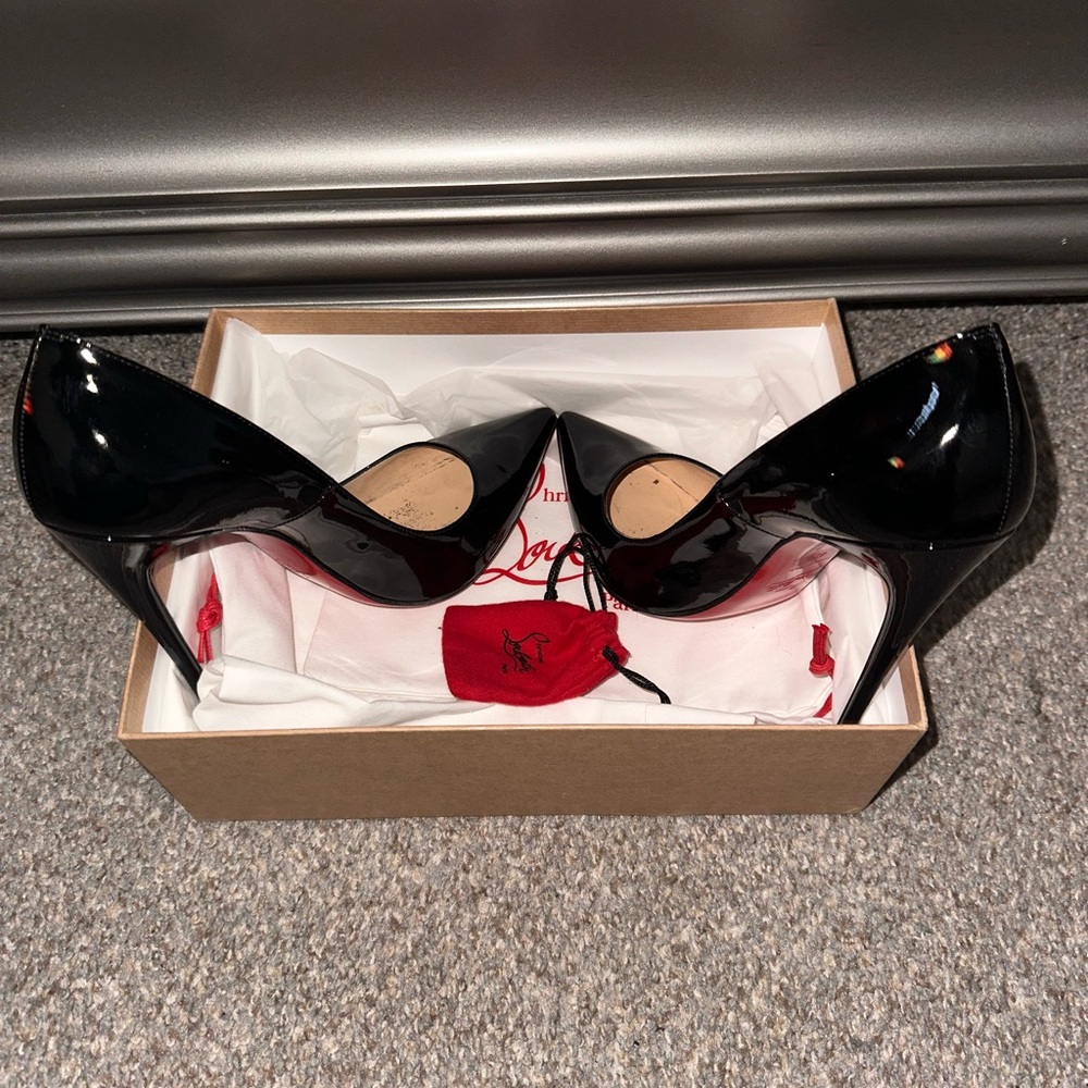 Christian Louboutin Black and Red Patent Heels - Picture 4 of 4